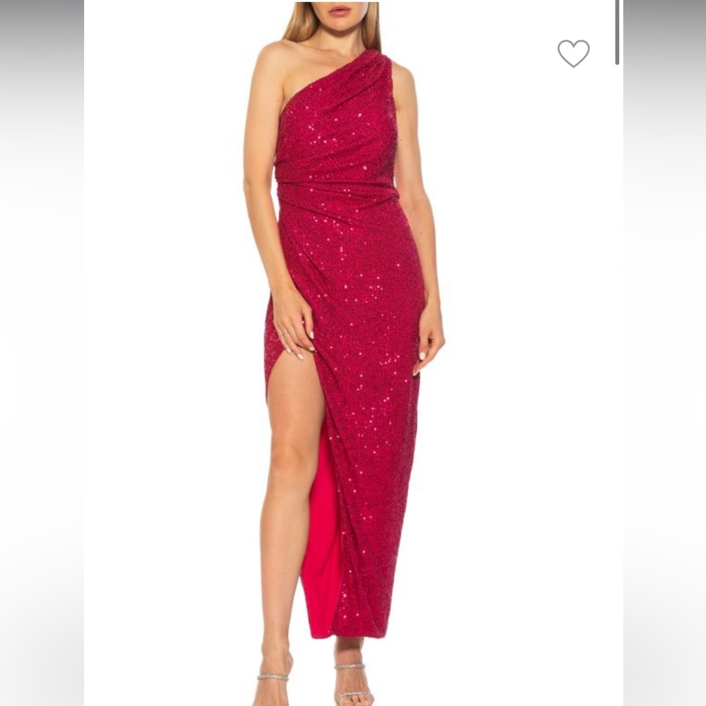 ALEXIA ADMOR ALESSI SEQUIN GOWN Maxi Dress Pink NWT Size 12